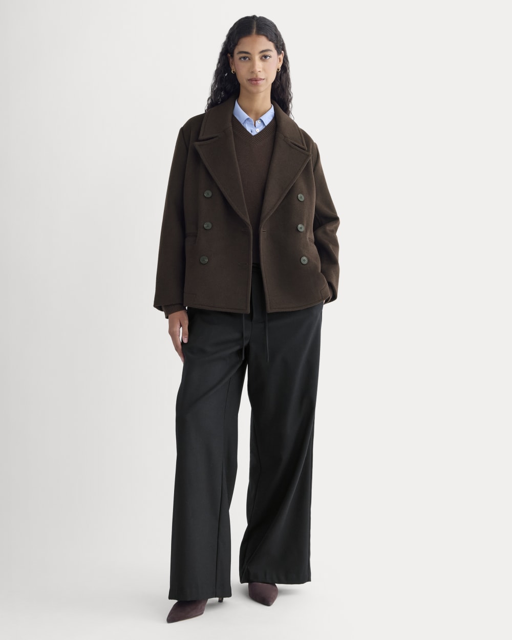 ReWool Short Peacoat | Dark Chocolate - Image 3