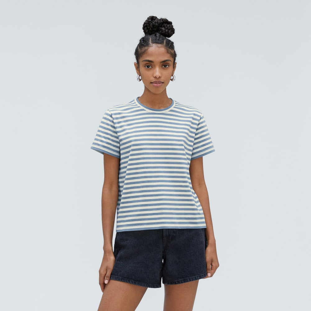 The Box-Cut Tee in Essential Cotton | Spring Lake / Canvas | No Pocket - Image 2