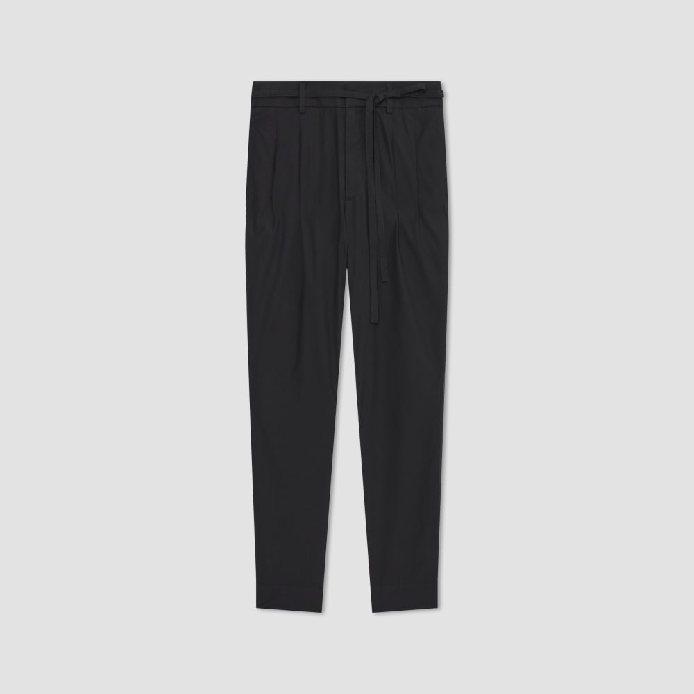 The Poplin Pleated Taper Pant | Black - Image 2