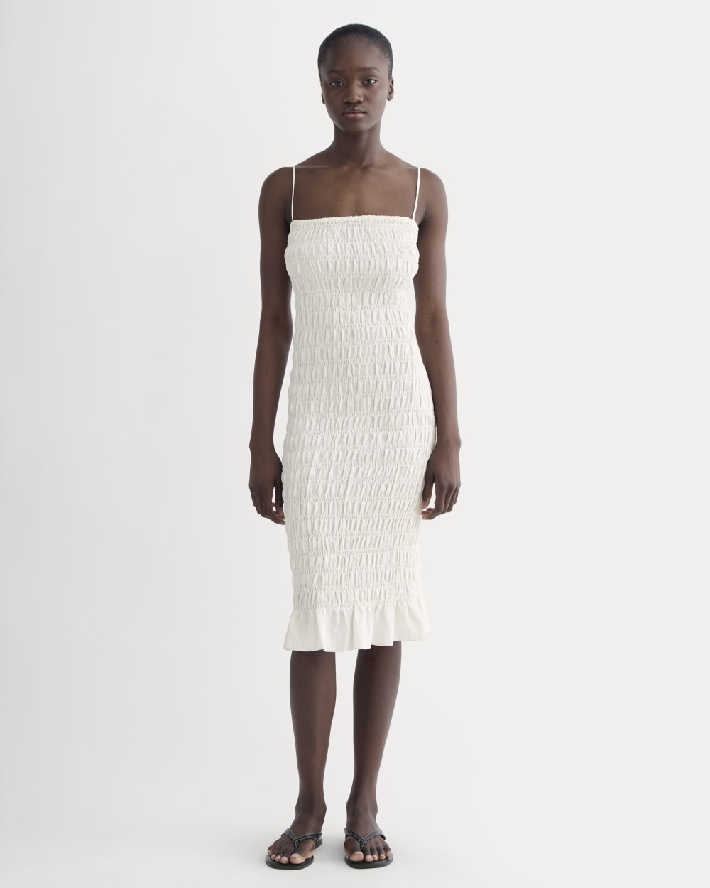 The Smocked Column Dress | Bone