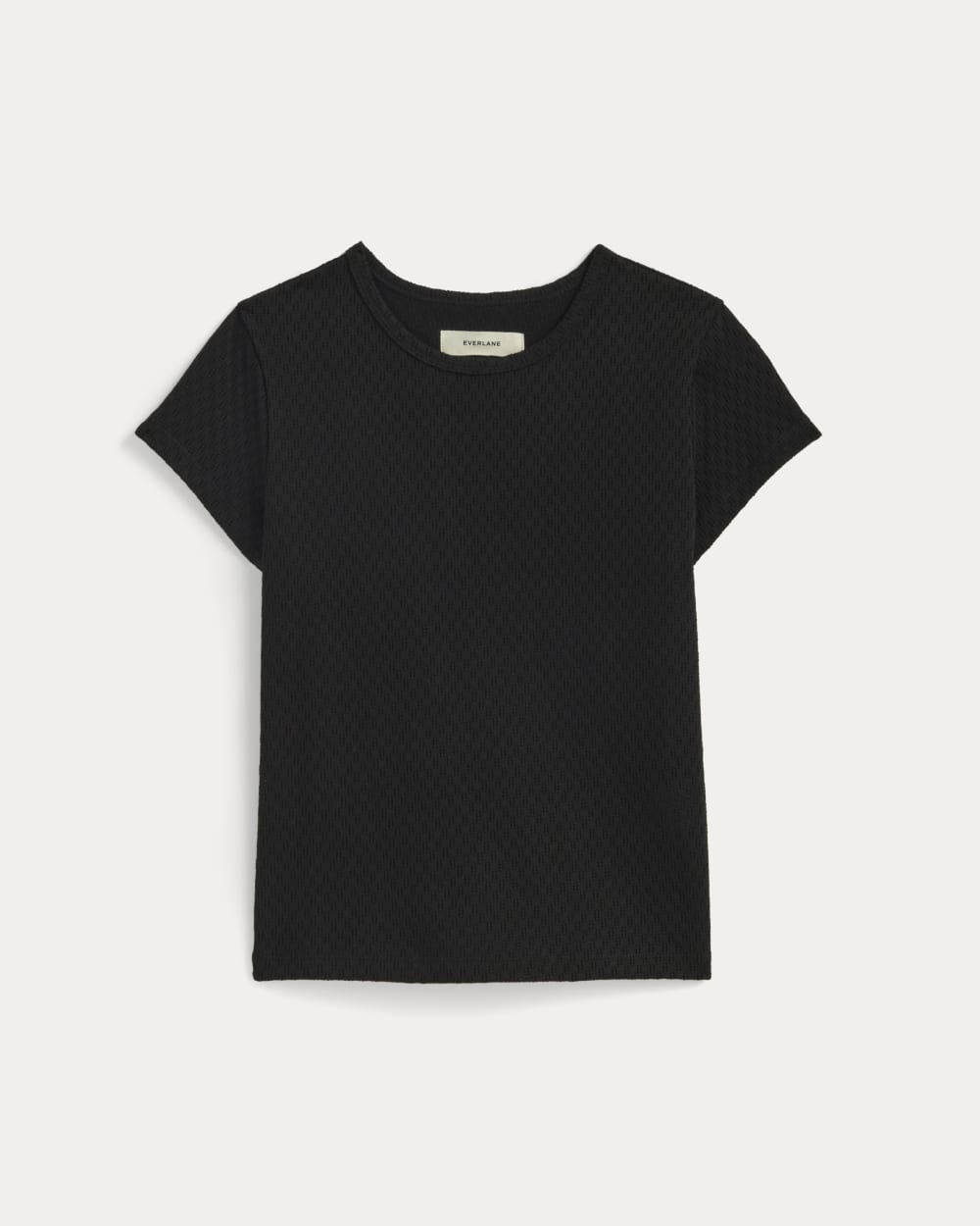 The Pointelle Short-Sleeve Tee | Black - Image 2