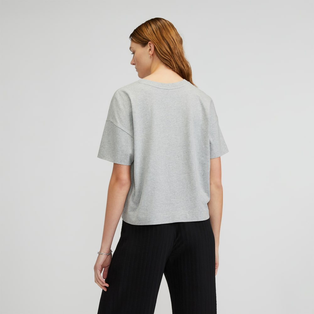 The Organic Cotton Slouchy V-Neck | Heathered Grey - Image 3