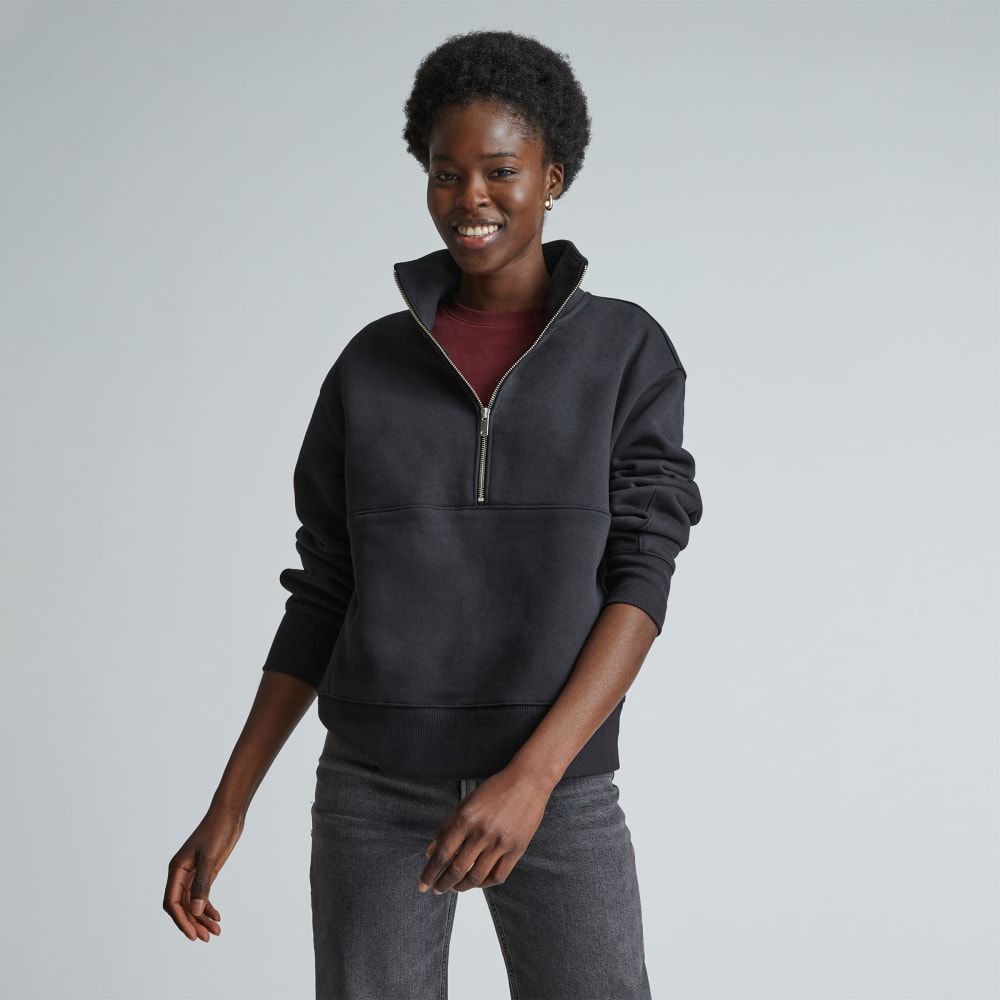 The ReTrack Half-Zip Sweatshirt | Black