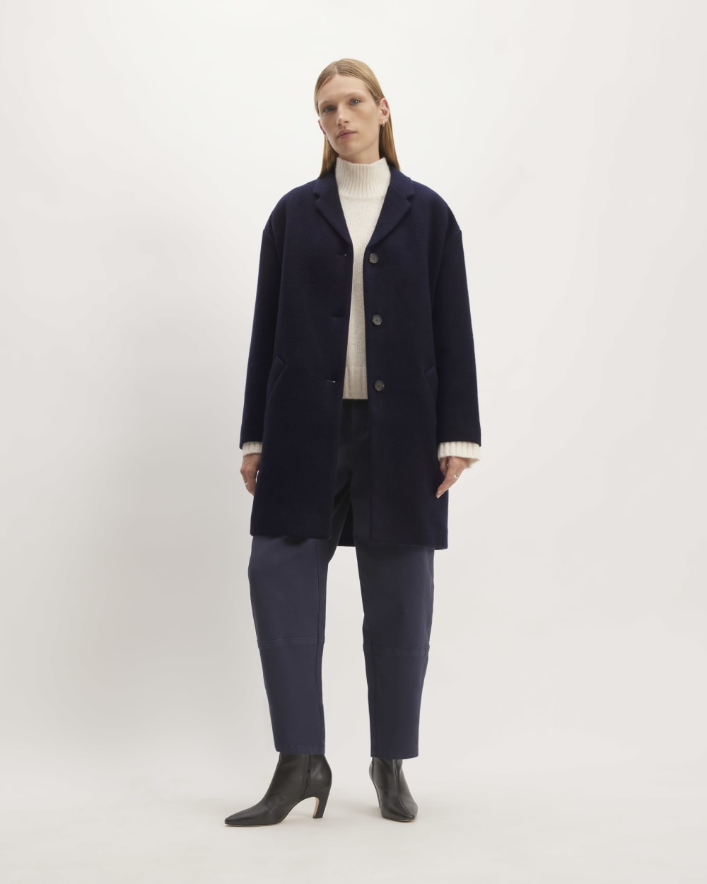 The Italian ReWool? Cocoon Coat | Navy - Image 3
