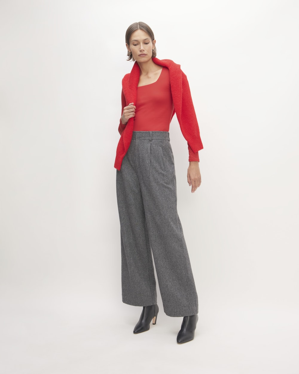 The Long-Sleeve Supima? Square-Neck Bodysuit | Goji Berry | Thong - Image 5