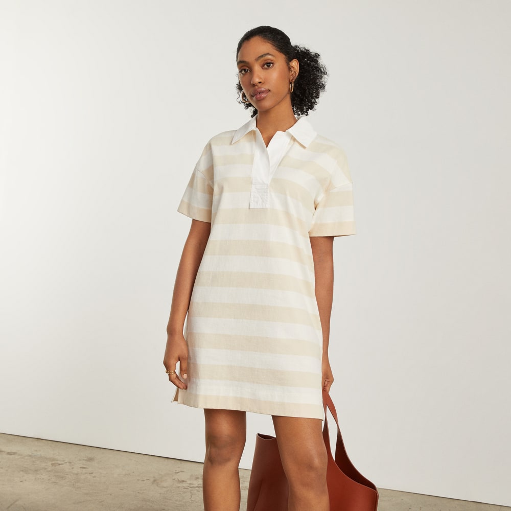 The Organic Cotton Polo Dress | Beech / Bone - Image 4
