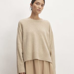 The Good Merino Wool Crewneck Sweater | Light Camel / Dark Oat