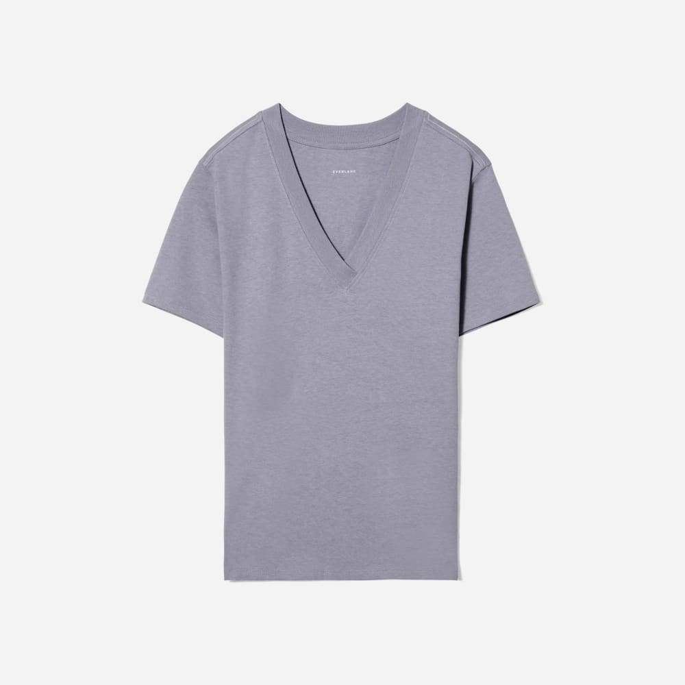 The Vintage V-Neck Hemp Tee | Lilac Grey