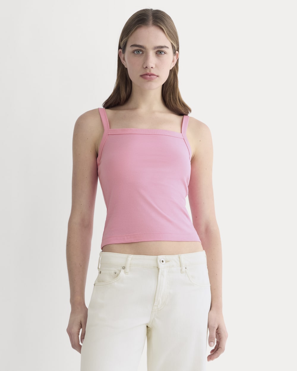 The Essential Square-Neck Tank | Deep Pink