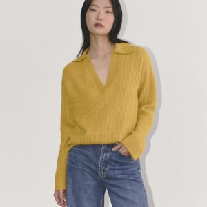The Oversized Polo in Alpaca | Golden Yellow
