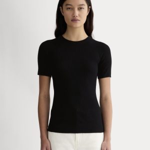 The Sweater Tee in Ultrasoft Merino | Black
