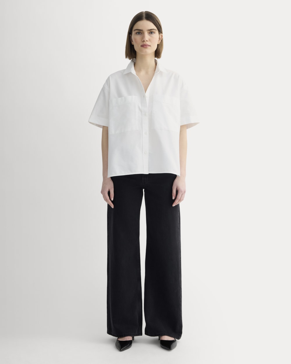 The Short-Sleeve Boxy Oxford | White - Image 3