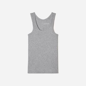The Pima Micro-Rib U-neck Tank |  Heathered Grey