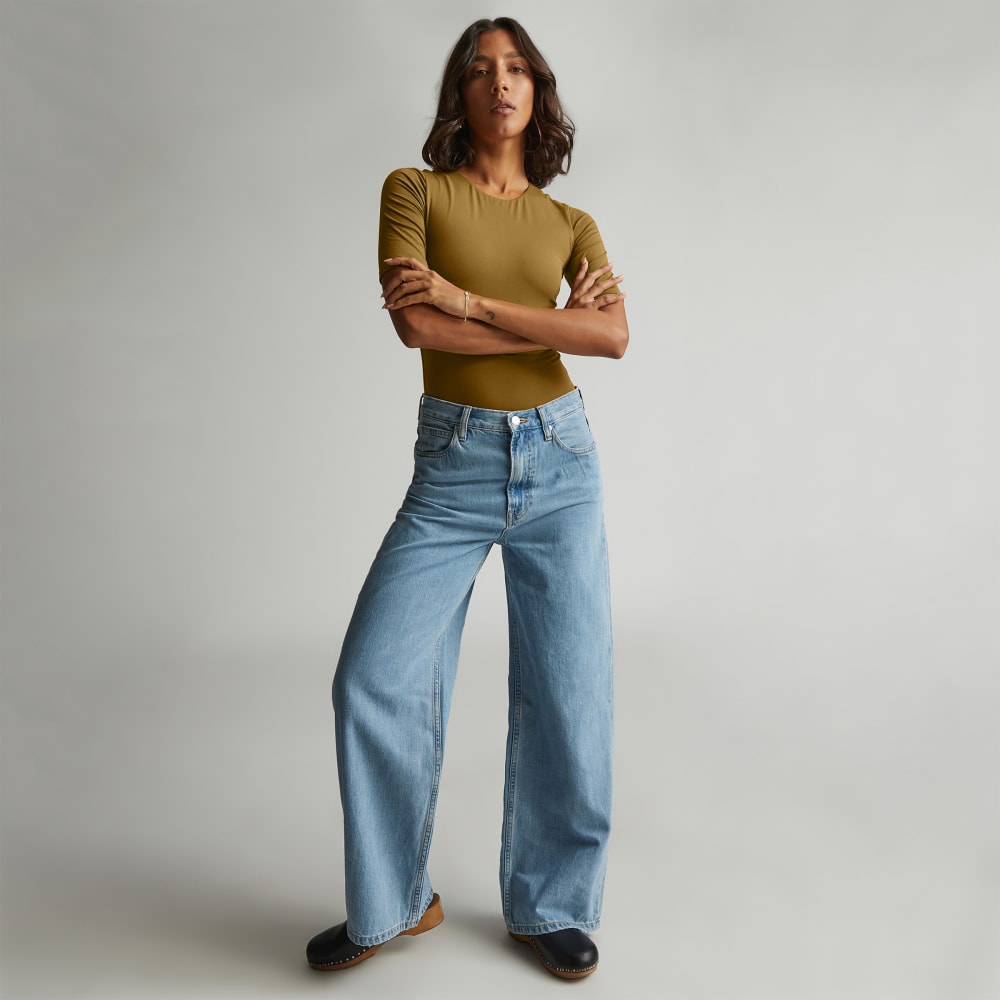 The Short-Sleeve Crew Neck Bodysuit | Tapenade | Thong - Image 5