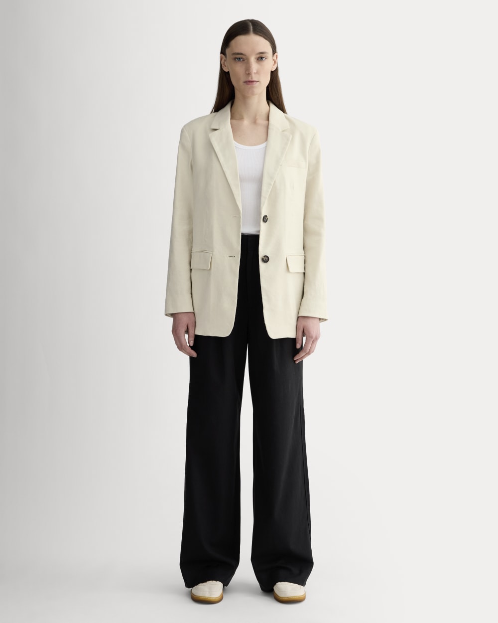 The Oversized Blazer in Stretch Linen | Birch - Image 4