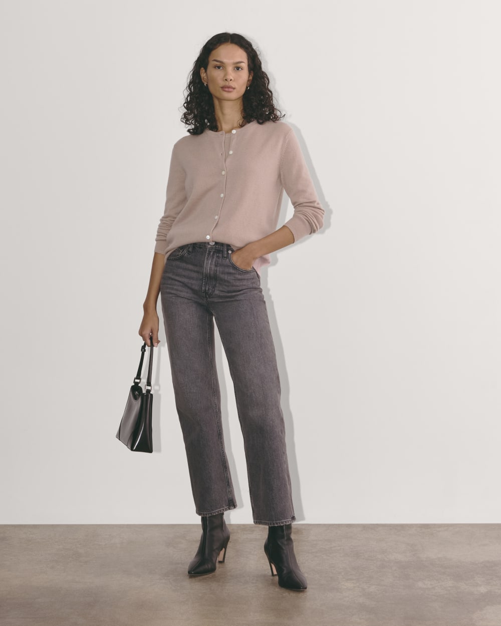 The Classic Cardigan in Cashmere | Dusty Rose - Image 2