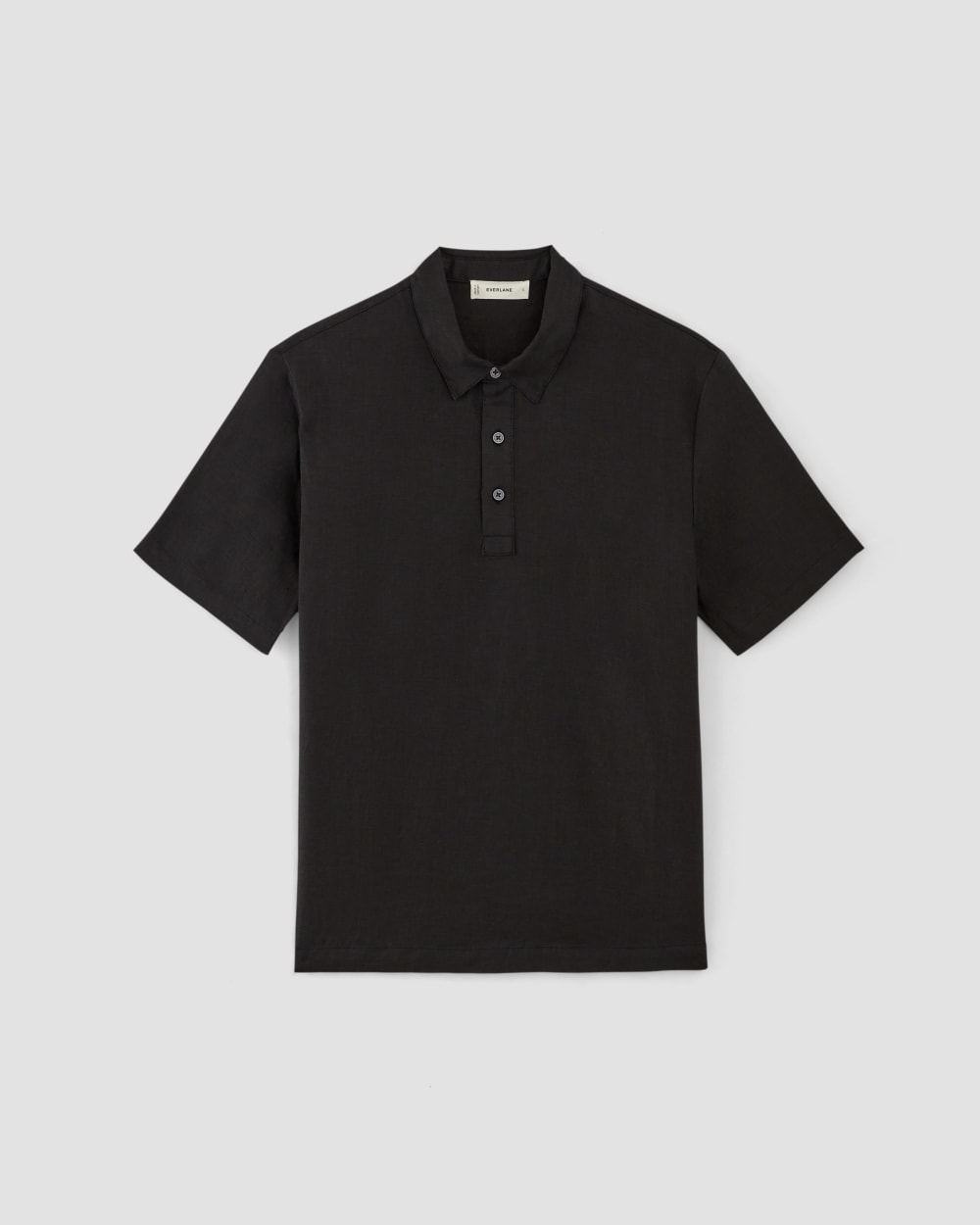 The Linen Short-Sleeve Popover Shirt | Black - Image 2