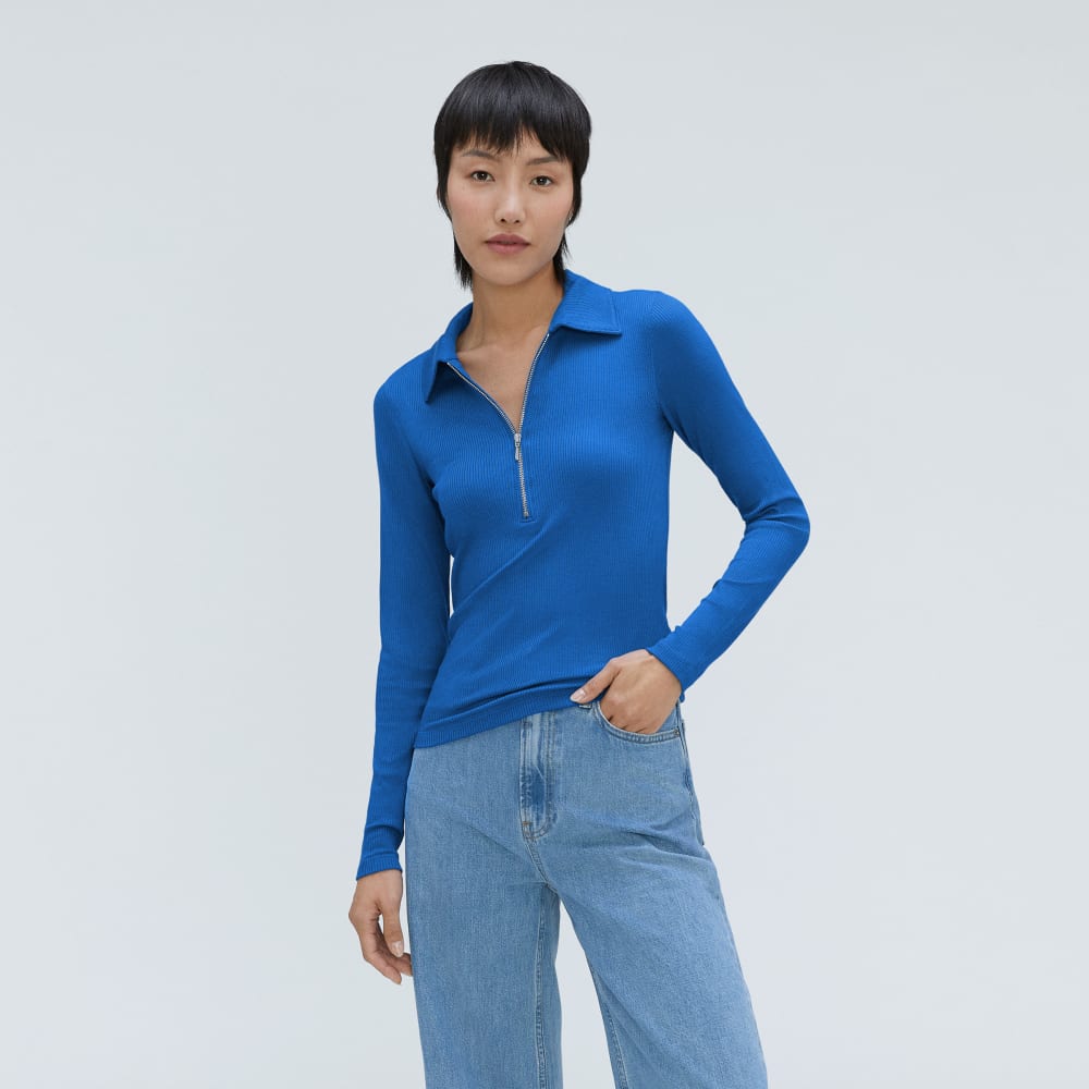 The Super-Soft Zip Polo | Lapis Blue - Image 2