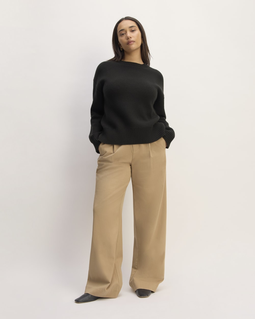 The Cotton Honeycomb Square Crew | Black - Image 3