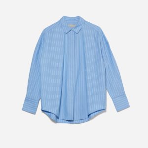 The Oversized Poplin Shirt | Powder Blue / White