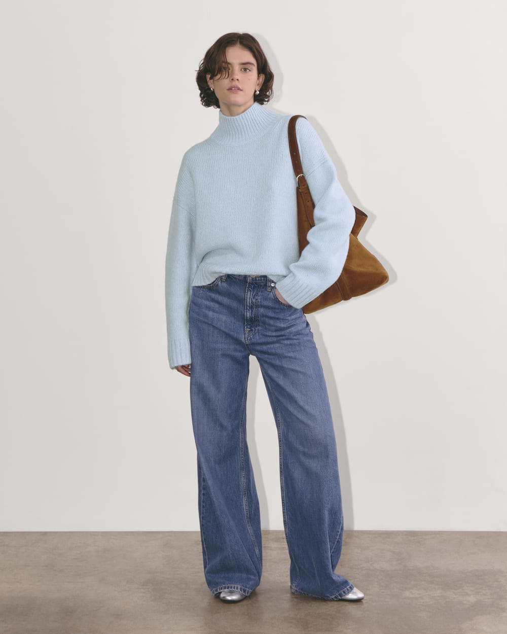 The Cloud Oversized Turtleneck | Chambray Blue - Image 4