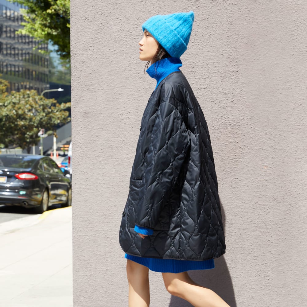 The Cozy Stretch Turtleneck Dress | Heathered Lapis Blue - Image 7