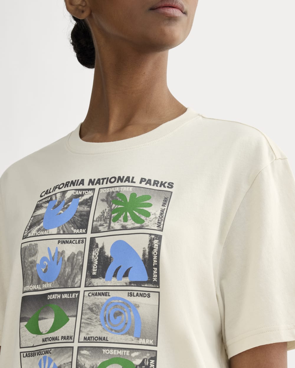 The Everlane x Parks Project Essential Organic Crew | Forged Iron / Birch / Granada Sky Blue / Green - Image 4