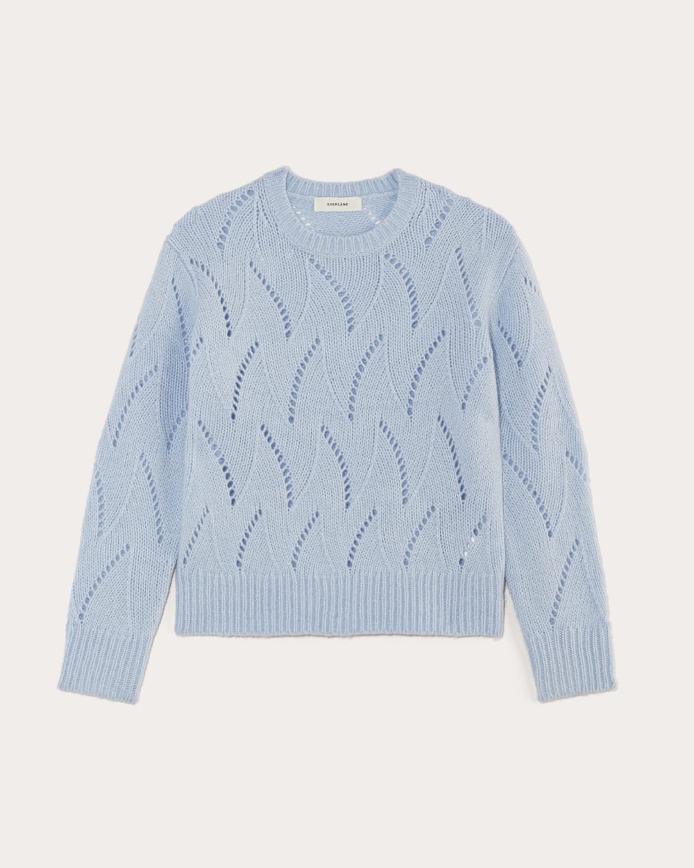 The Pointelle Sweater in Cloud | Chambray Blue - Image 2