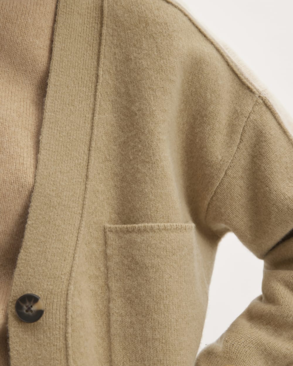 The Good Merino Wool Cardigan | Light Camel / Dark Oat - Image 5