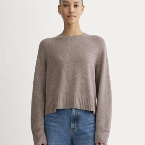 The Boxy Crew in Cashmere | Light Heathered Taupe