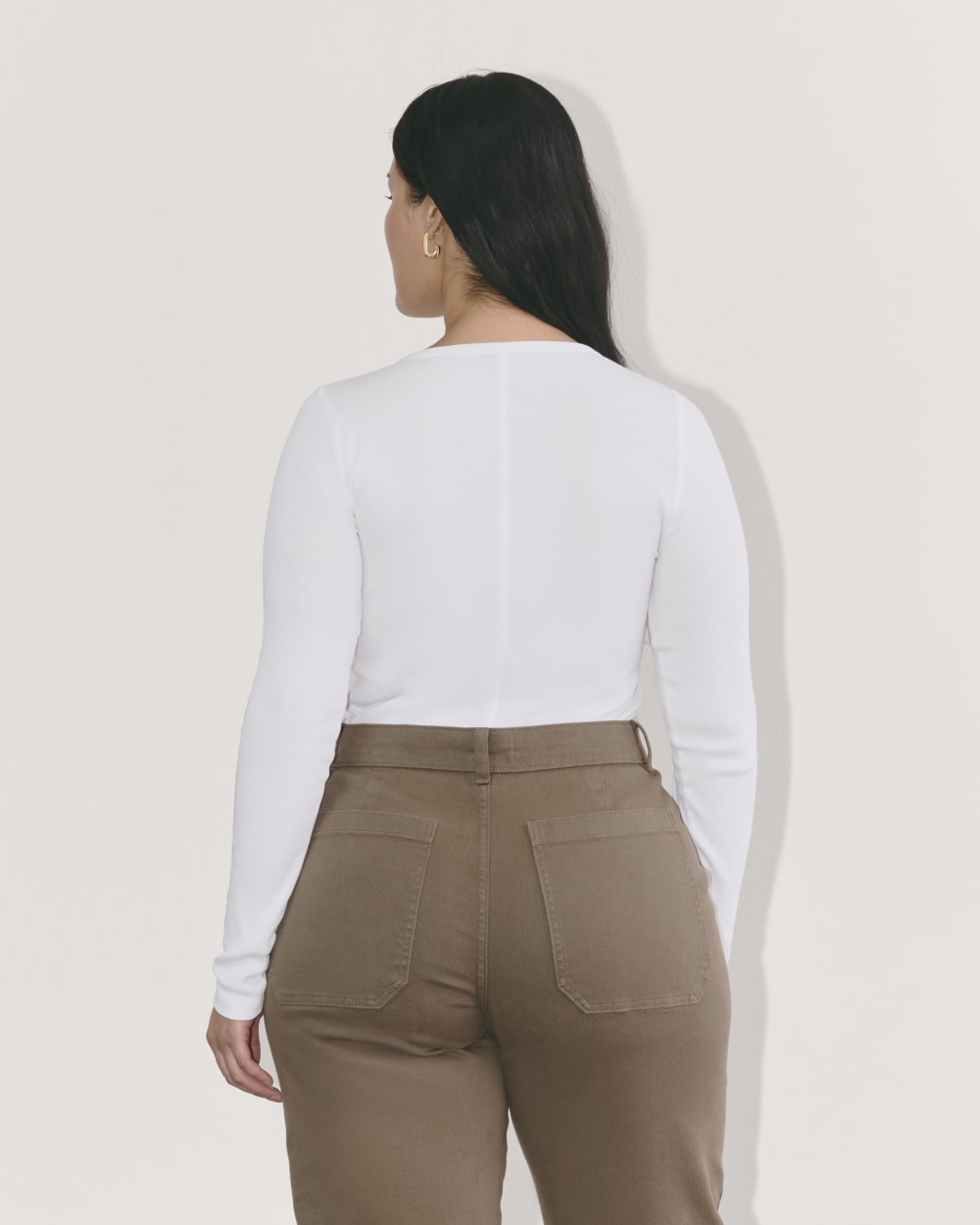 The Luxe Rib Long-Sleeve Crew | White - Image 5