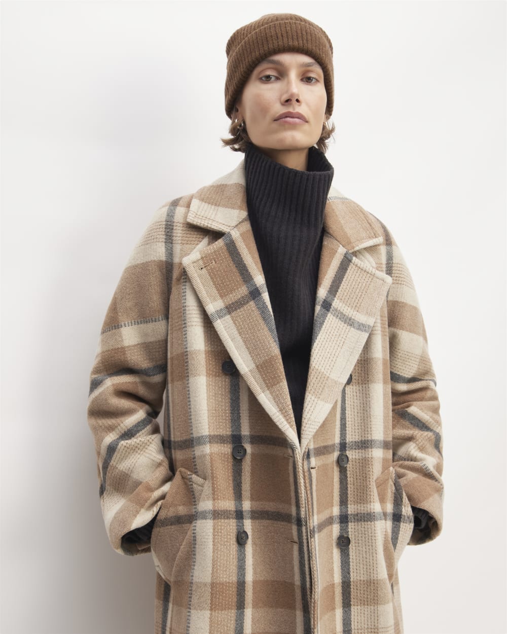 The Cashmere Fine Rib Beanie | Heather Cocoa - Image 4