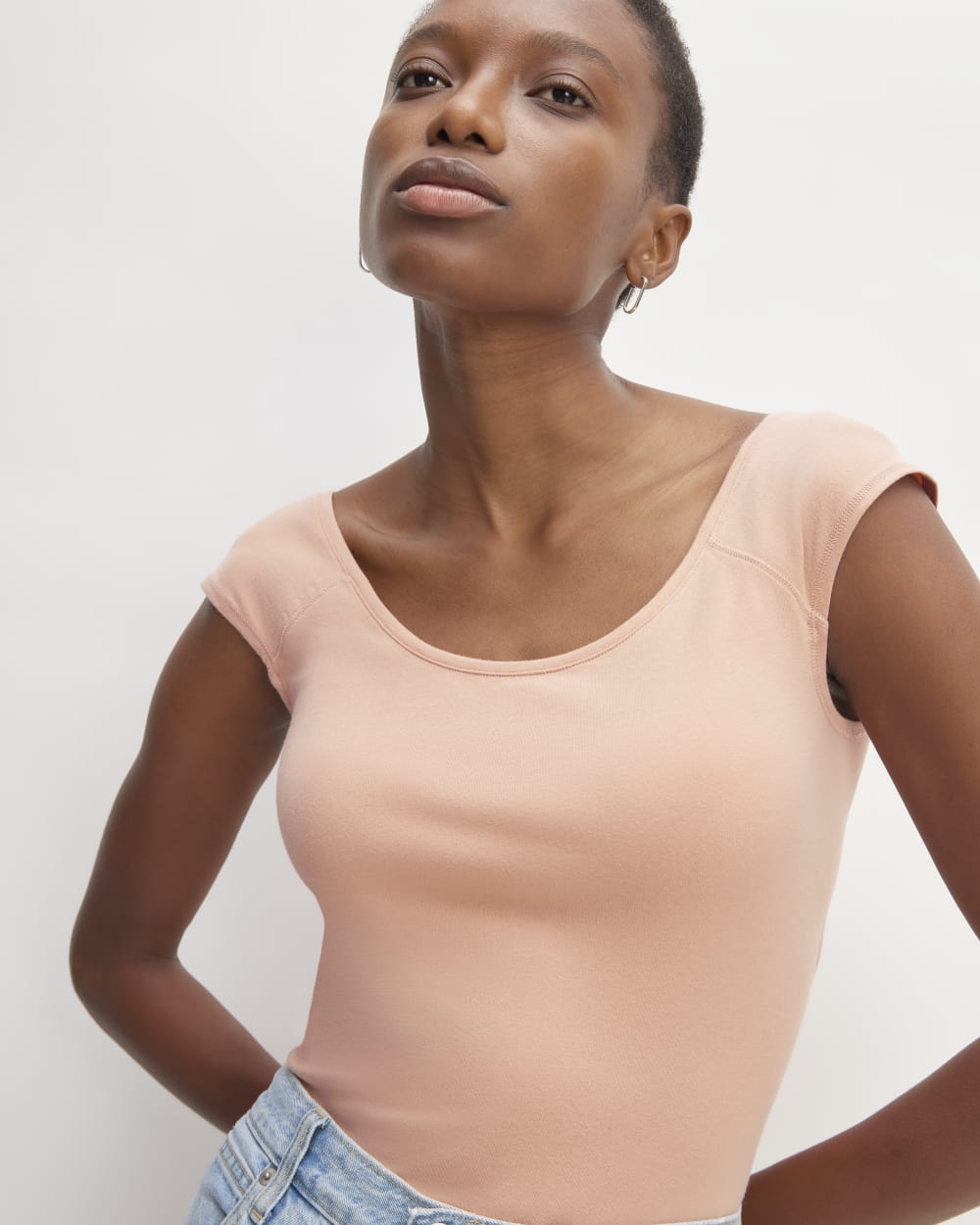 The Supima? Form Cap-Sleeve Tee | Blush Pink - Image 3