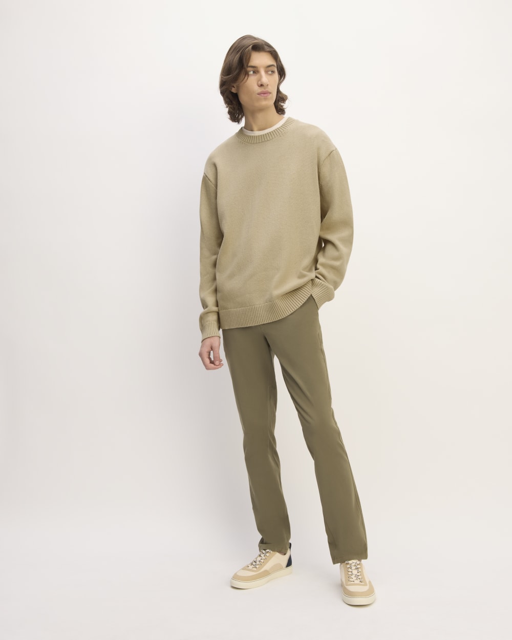 The Classic Sweater in Everyday Cotton | Trench Coat Khaki - Image 3