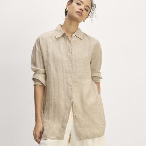The Boyfriend Shirt in Linen | Cornstalk Chambray