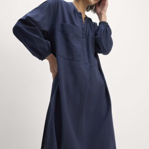 The Gauze Caftan Dress | Navy