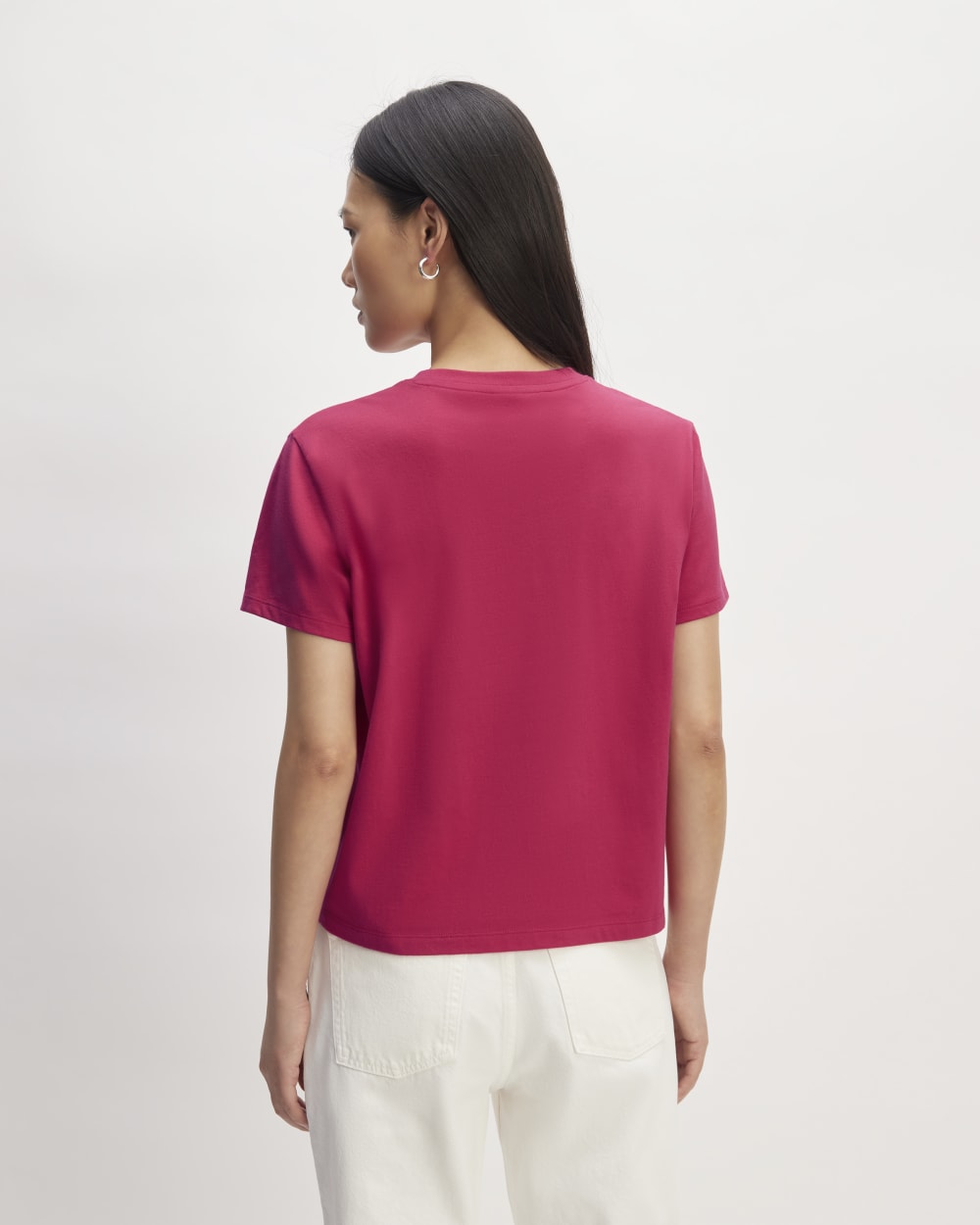The Box-Cut Tee in Essential Cotton | Red Currant | No Pocket - Image 4