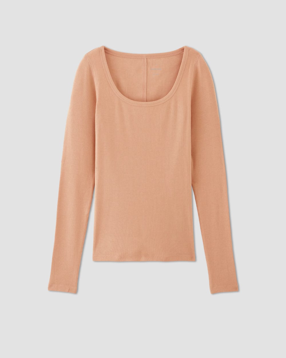 The Luxe Rib Long-Sleeve Scoop-Neck Tee | Blush Pink - Image 2