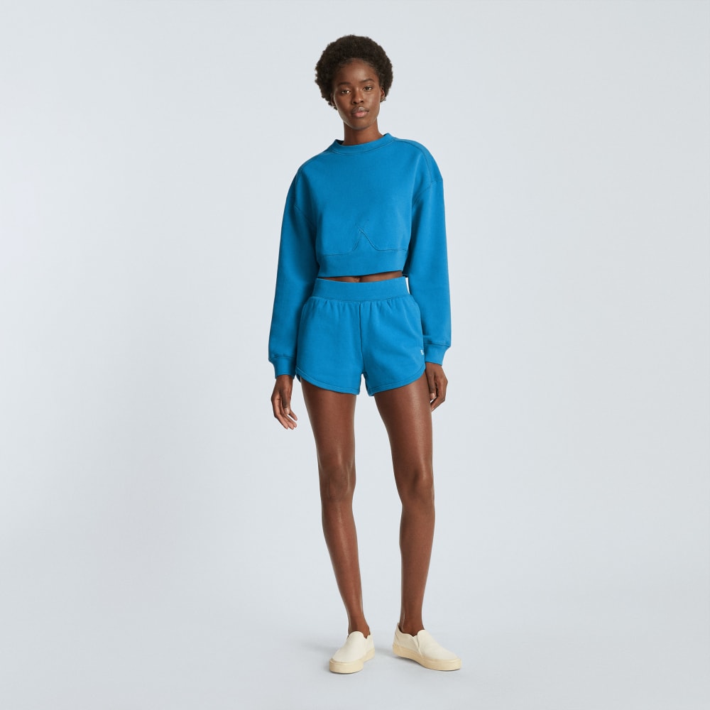 The Organic Cotton Cropped Crew | Horizon Blue - Image 5