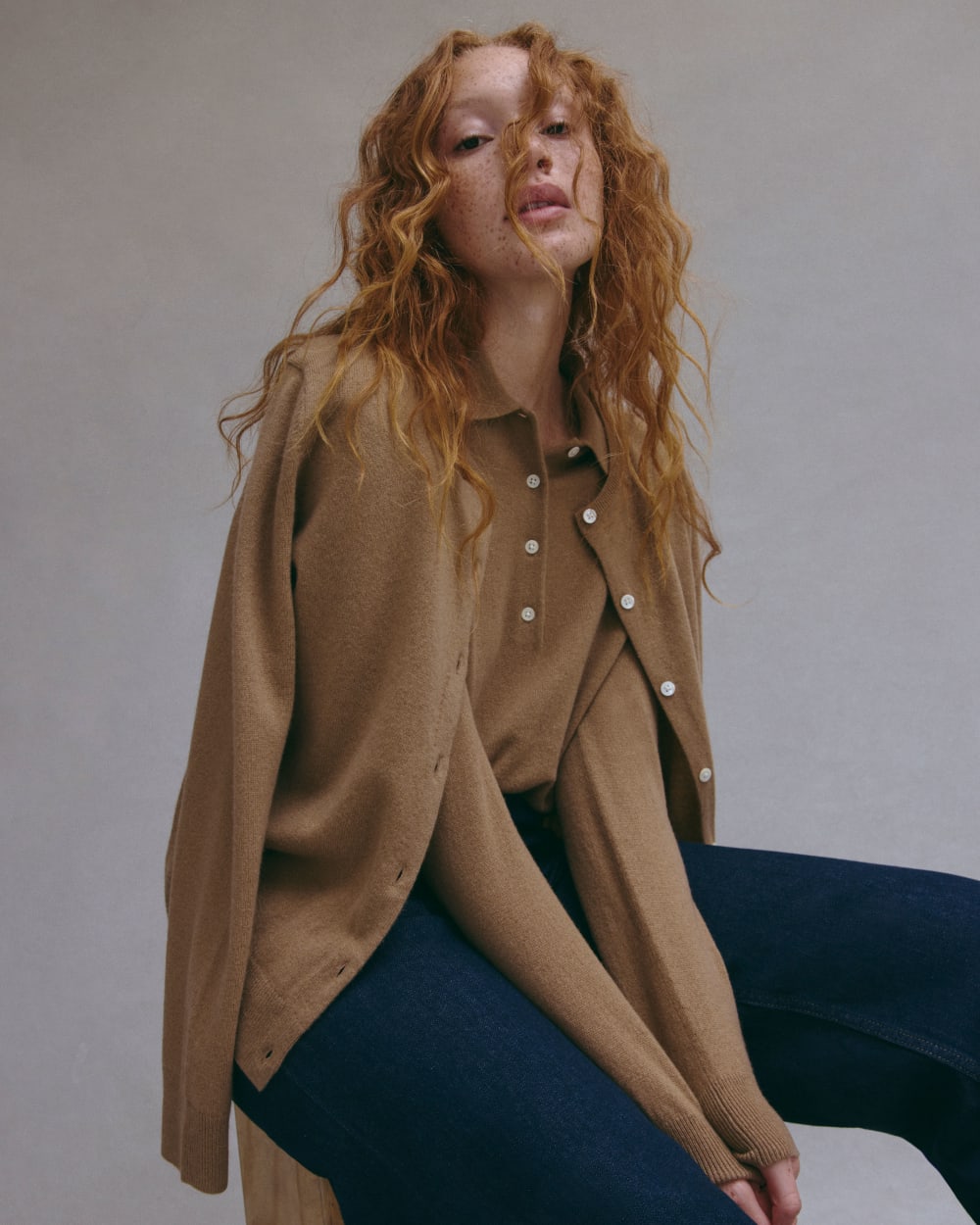 The Classic Polo in Cashmere | Tiger's Eye - Image 5