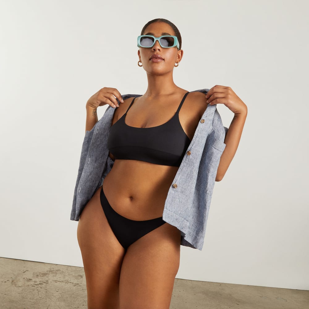 The Scoop-Neck Bikini Top | Black - Image 3