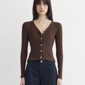 The Cozy Rib Cardigan | Dark Mahogany