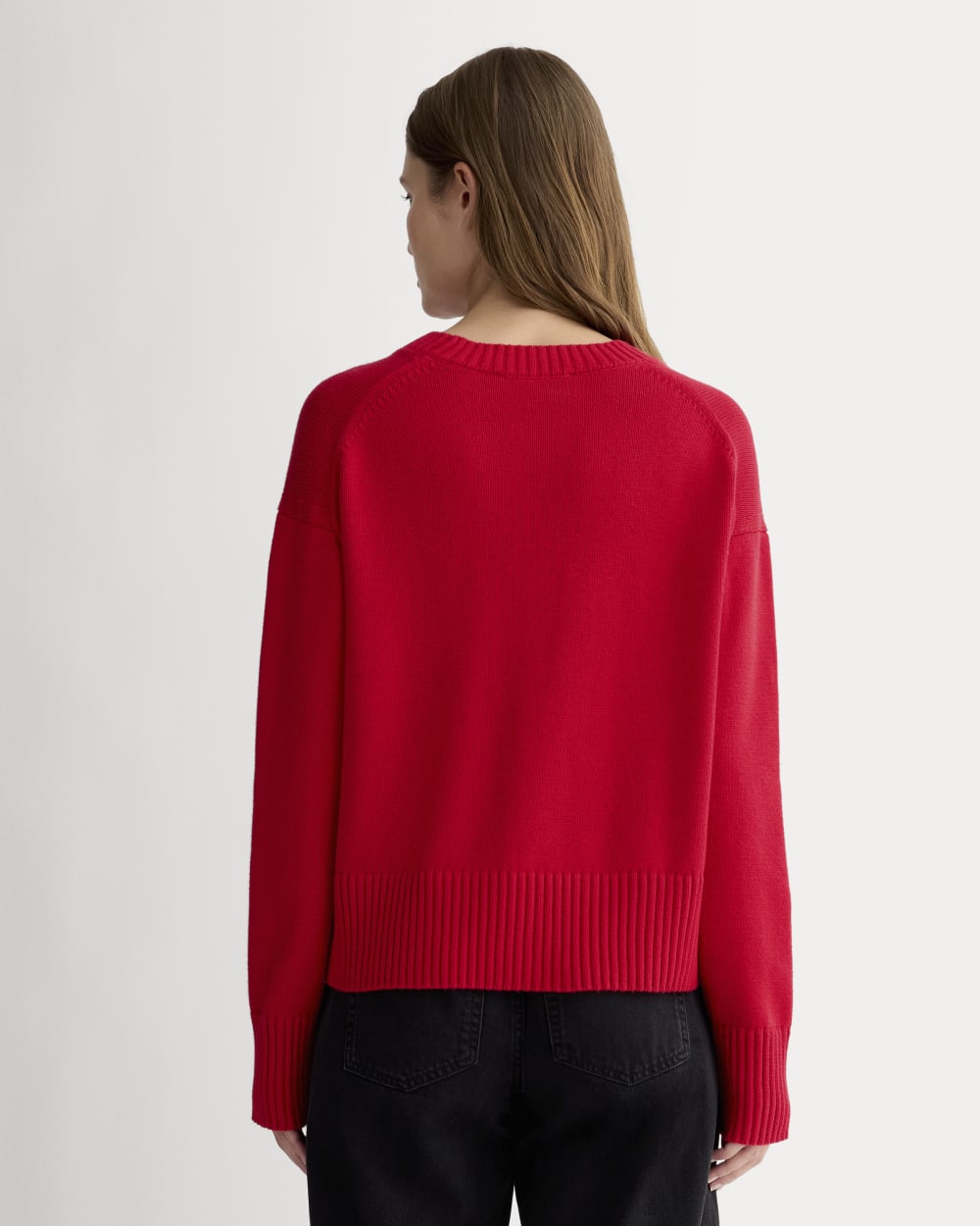 The Boxy Sweater in Everyday Cotton | Classic Red - Image 5
