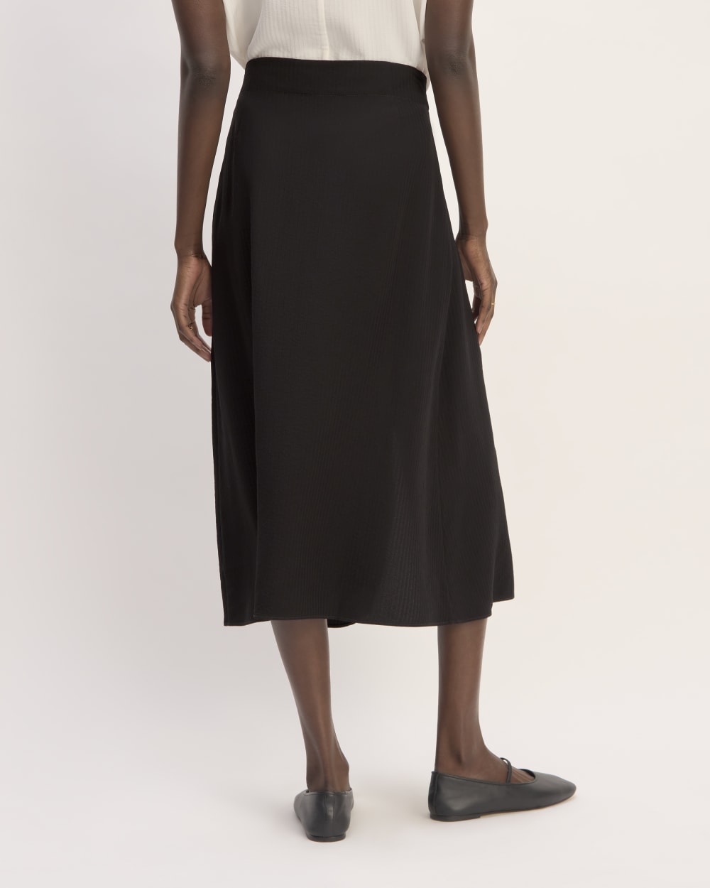 The Mini Jacquard Stripe Slip Skirt | Black - Image 6