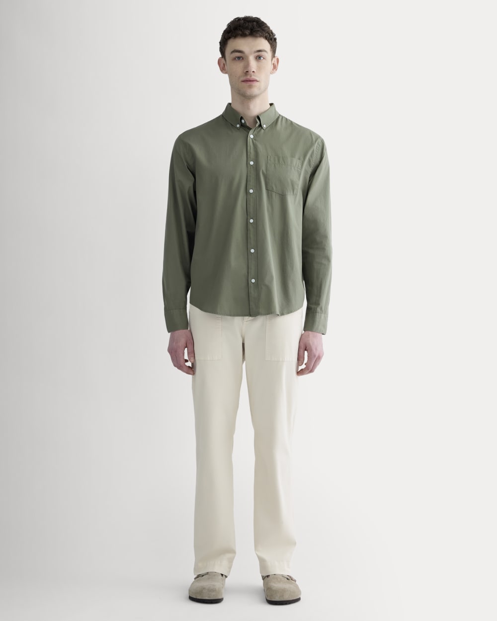The Washed Poplin Shirt | Lichen Green - Image 3