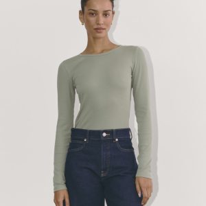The Luxe Rib Long-Sleeve Crew | Sage Green