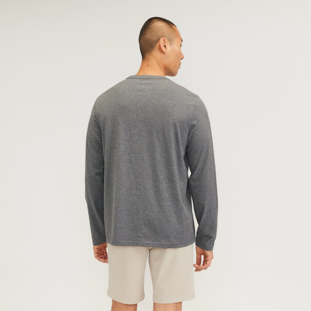The Essential Organic Long-Sleeve Tee | Heathered Charcoal - Image 3