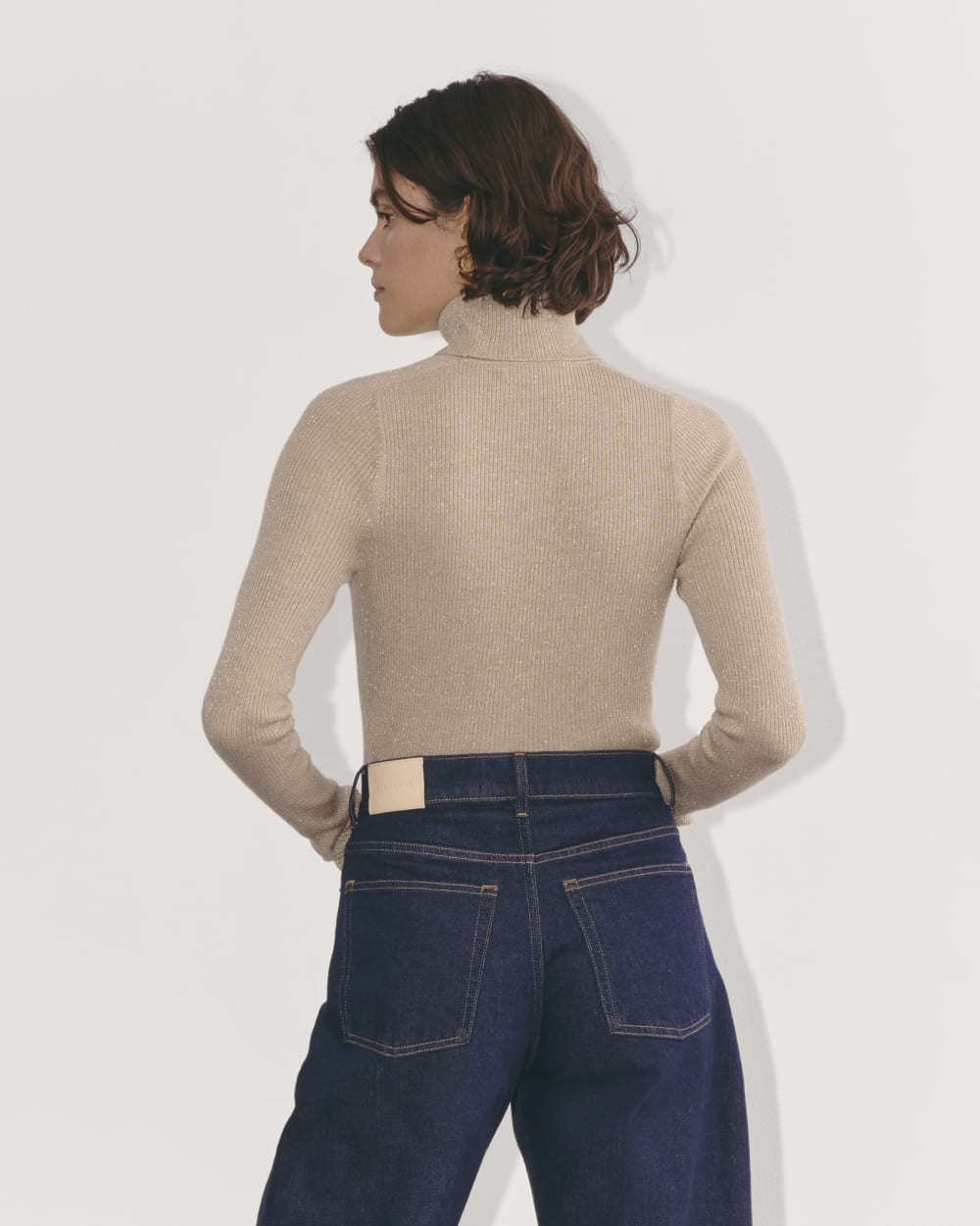 The Turtleneck in Lurex Merino | Gold - Image 5