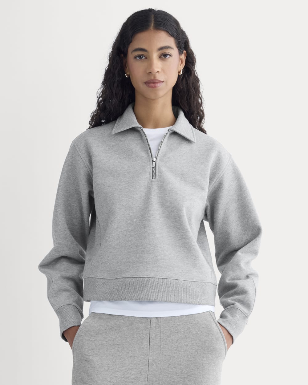 Luxe Fleece Zip Polo | Vintage Heather Grey