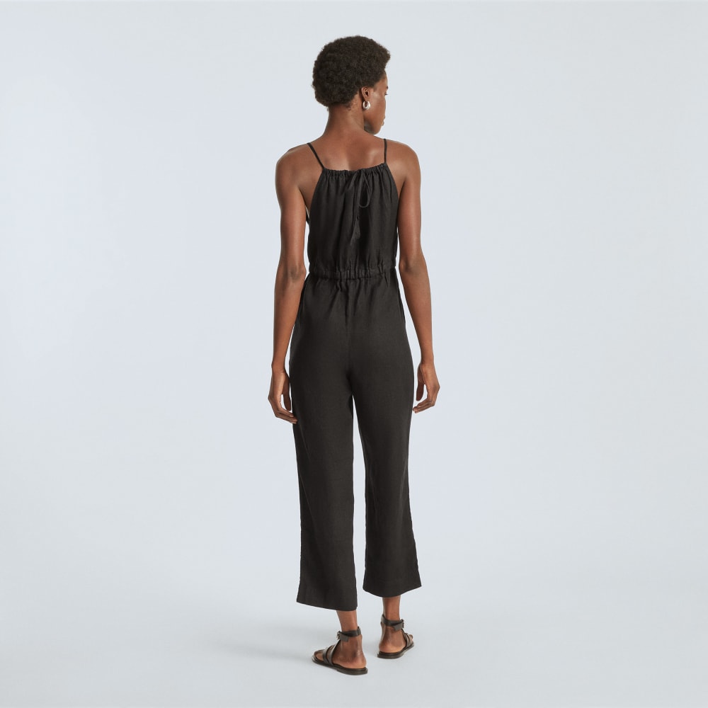 The Linen Shoestring Jumpsuit | Black - Image 3